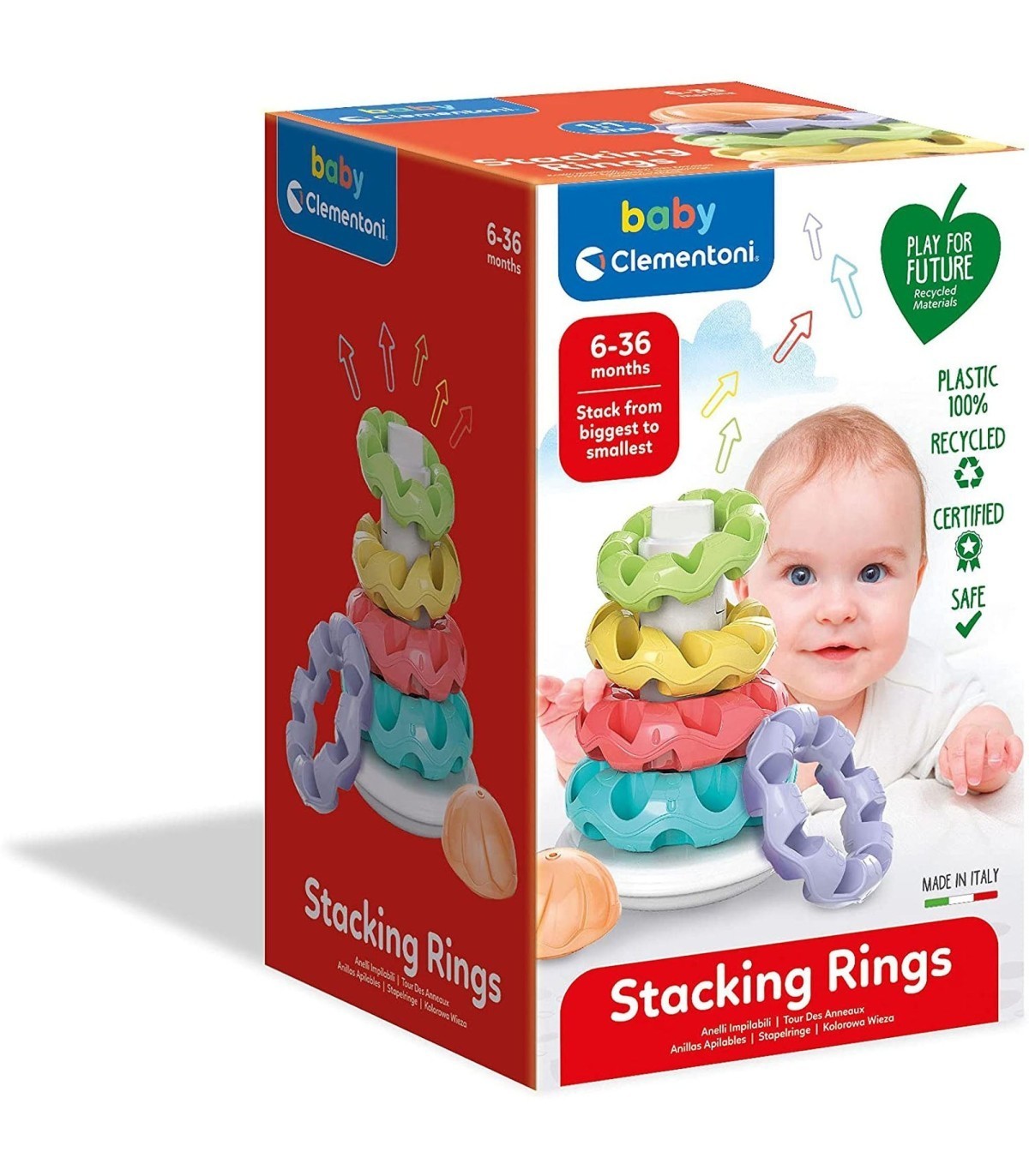 Clementoni Play For Future Tower Stacking Rings Puzzle6 36 months unisex