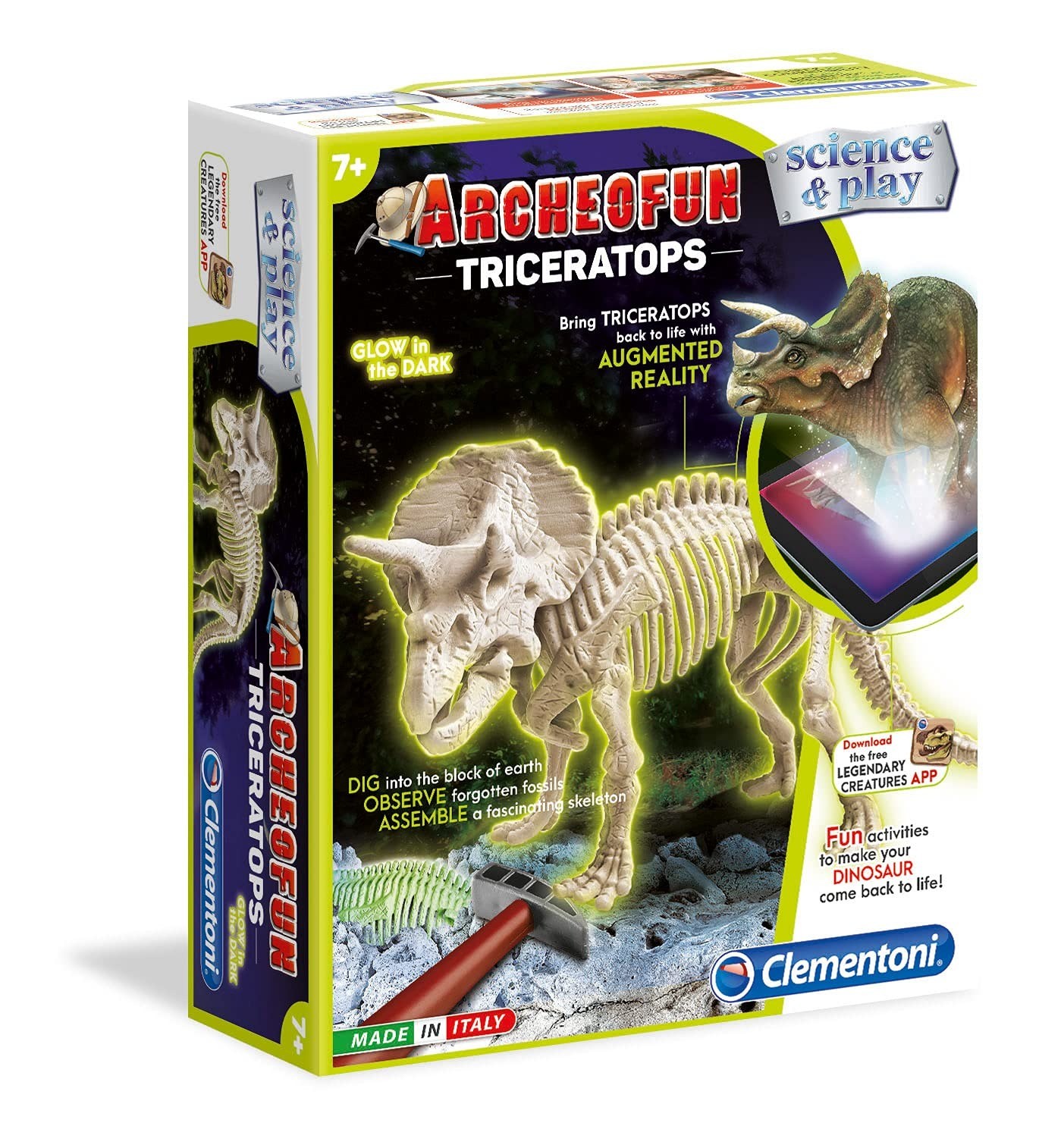 Clementoni Science Play Archeofun Triceratops Glow in The Dark Puzzle 617237 years unisex
