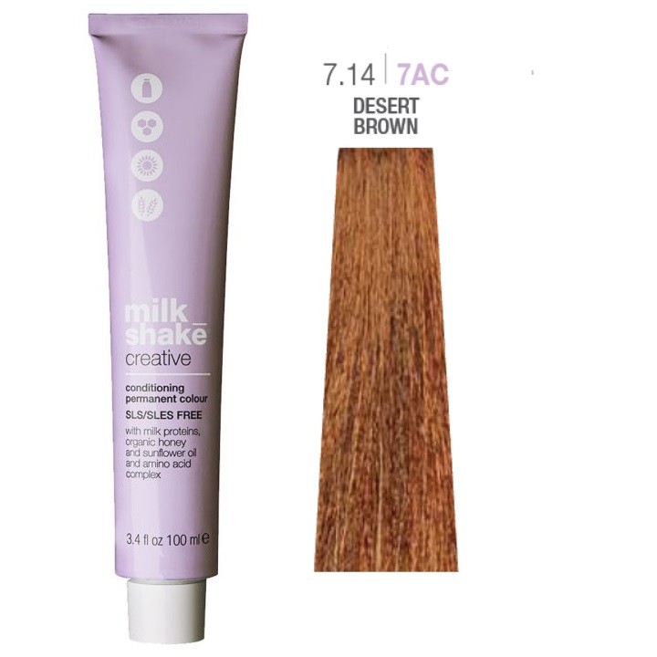 Milk Shake Creative SLSSLESFree Permanent Hair Dye 7147AC Desert Brown 100ml donna