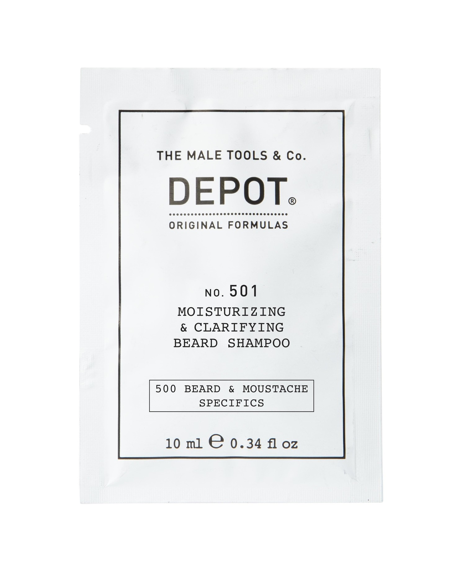 Depot 500 Beard Mustache Specifics No 501 ProVitamin B5 Beard Shampoo Moisturizing Clarifying 10ml donna