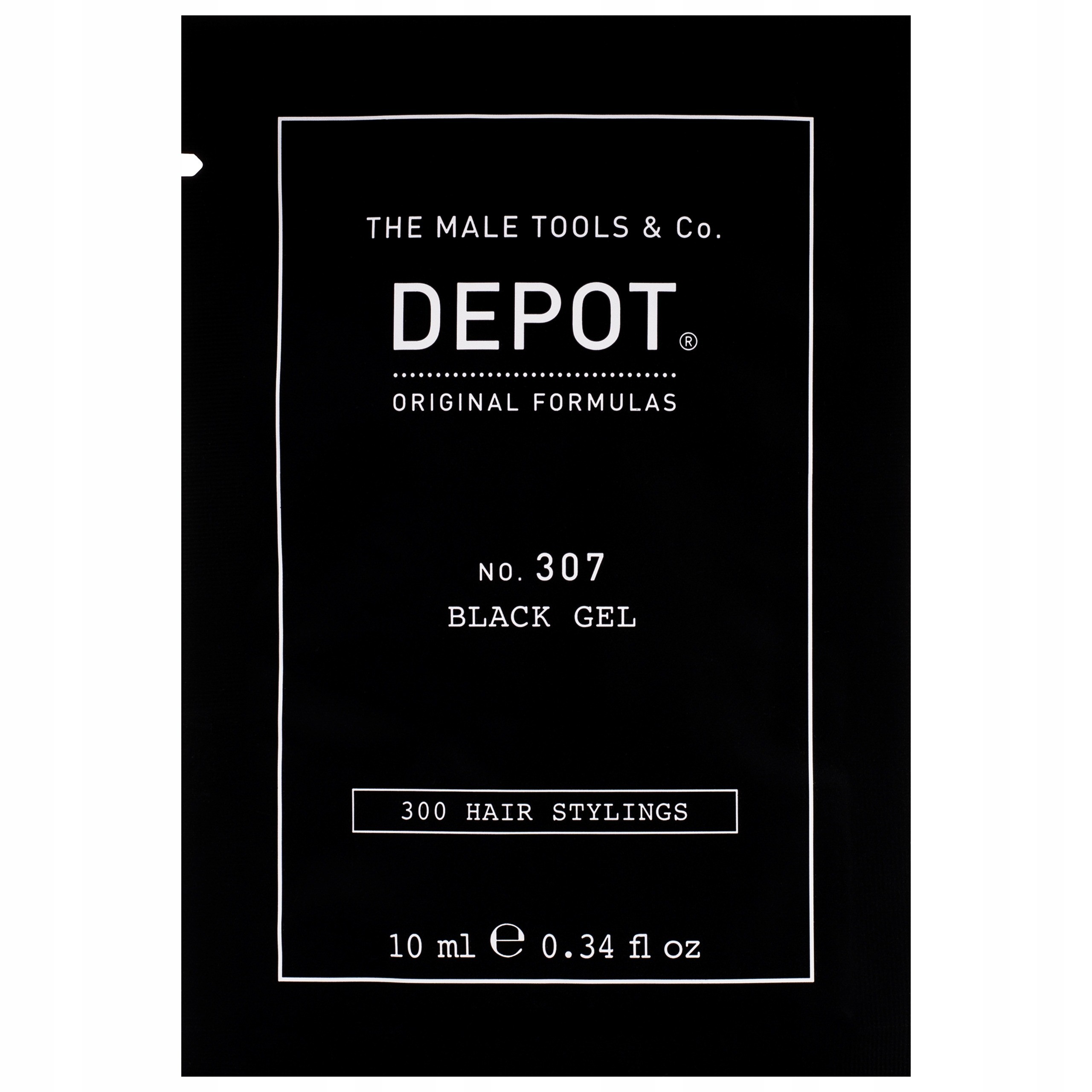 Depot 300 Hair Stylings No 307 Black Botanical Complex Hair Styling Gel Temporary Coverage Volume Medium Hold 10ml donna