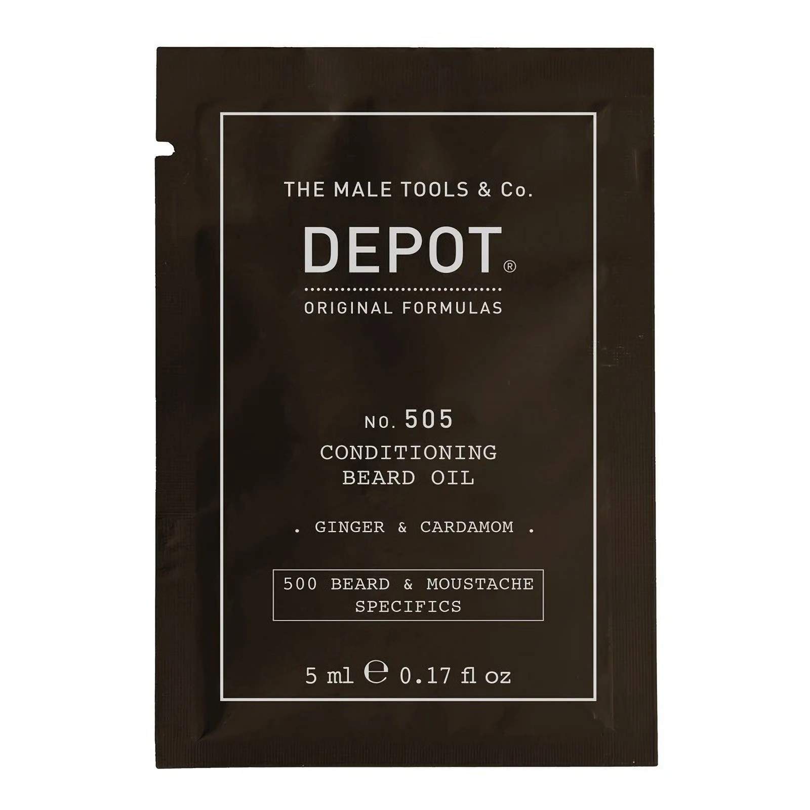 Depot 500 Beard Mustache Specifics No 505 Beard Oil Ginger Cardamom For Shine Softness 5ml donna