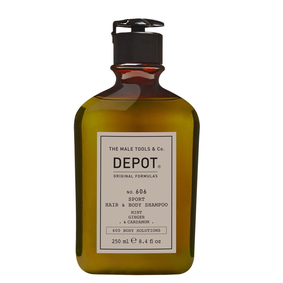 Depot 600 Body Solutions No 606 Mint Ginger Cardamom Shower Gel Shampoo 2In1 Botanical Complex 250ml donna