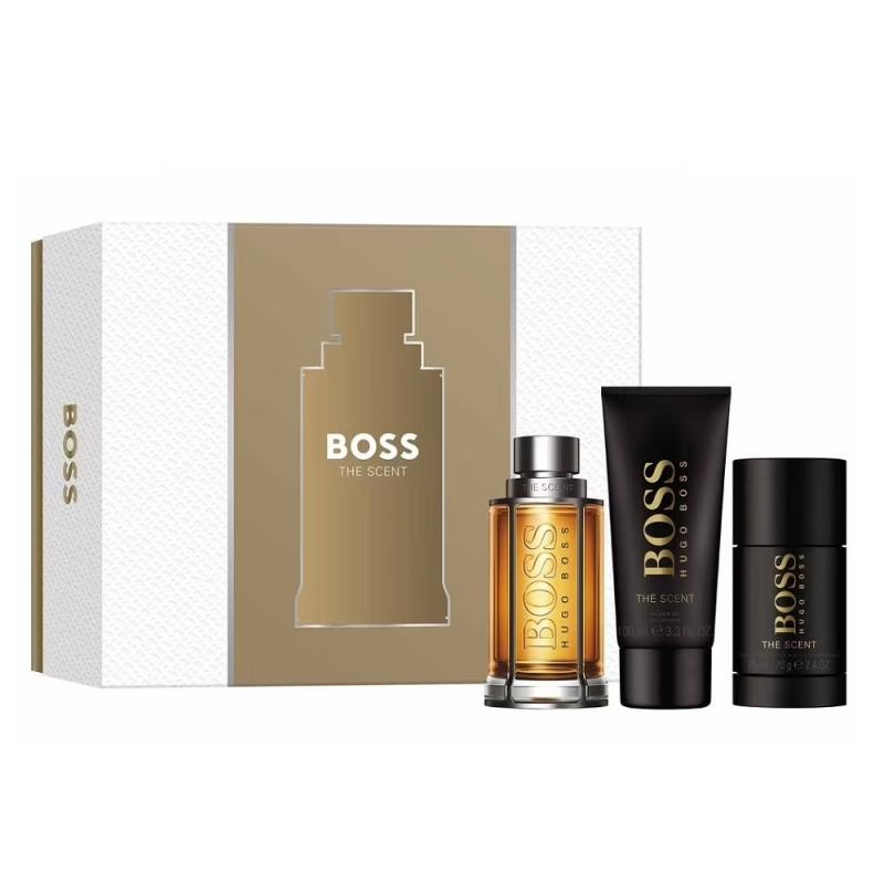 Hugo Boss Set regalo The Scent eau de toilette 100 ml deodorante stick The Scent 75 ml e gel doccia The Scent 100 ml uomo 100ml