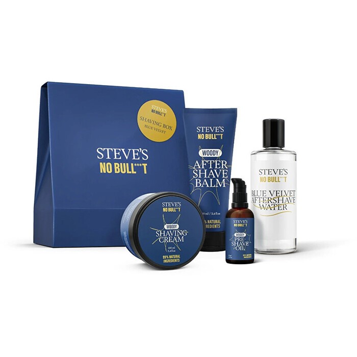 Steves No BullT Scatola da Barba in Velluto Blu Set regalo uomo