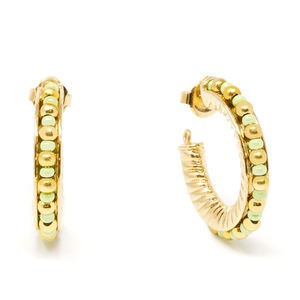 Shabama ETHIOPIA GREEN 2CM earrings gold glitter 1 unit unisex