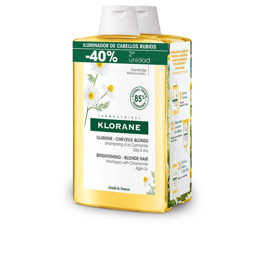 Klorane A LA CAMOMILA champ iluminador reflejos rubios duo 2 x 400ml unisex 400ml