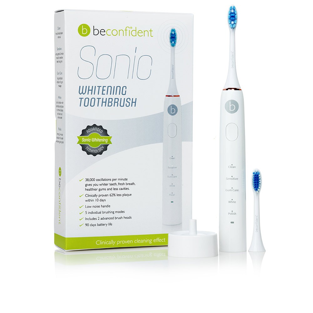 Beconfident SONIC spazzolino elettrico sbiancante unisex biancooro rosa