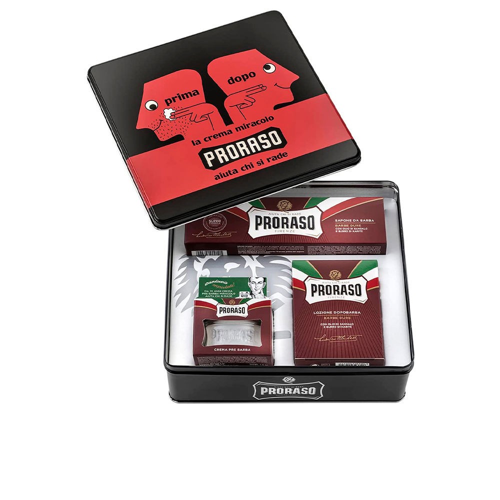 Proraso Set in legno di sandalo rosso Un classico set regalo per la rasatura Uomo
