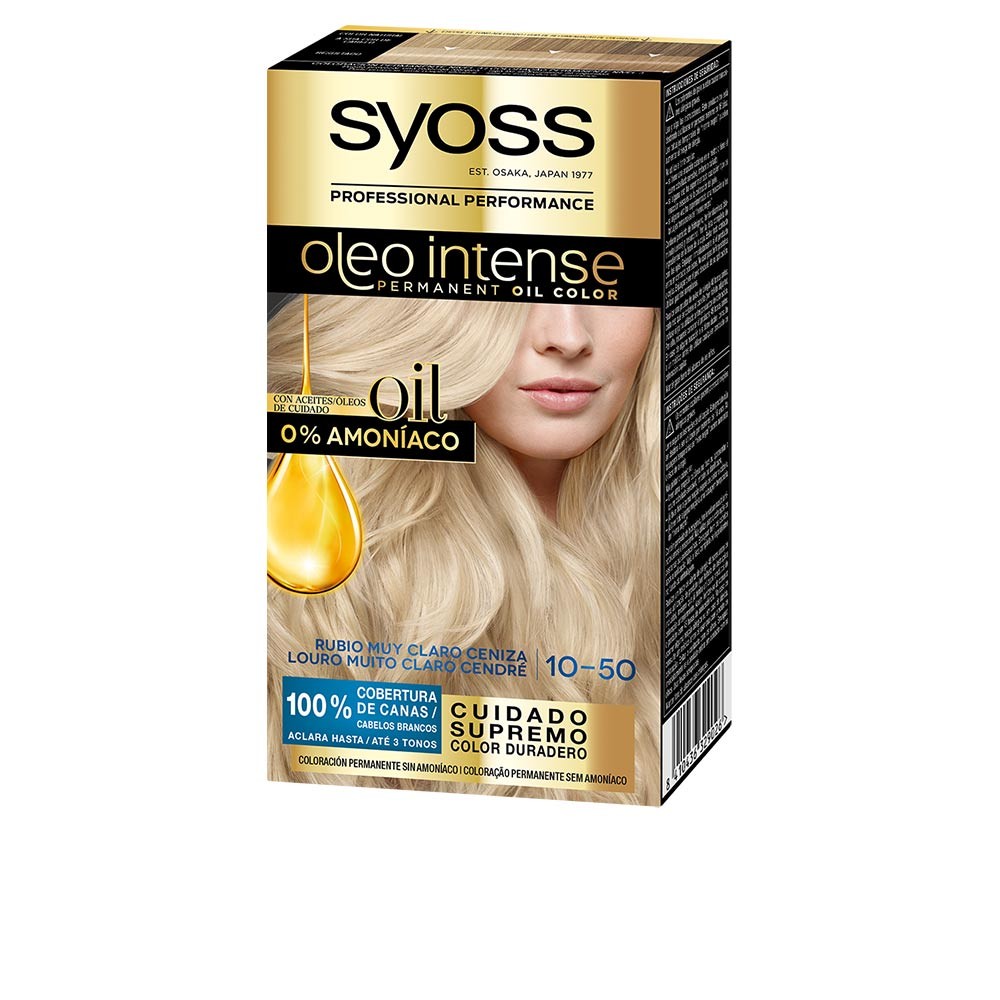 Syoss OLIO INTENSE tinte sin amoniaco 1050 rubio claro ceniza 5 pz Donna