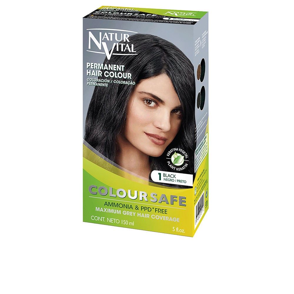 Natur Vital COLOURSAFE tinte permanente 1negro 150 ml Unisex