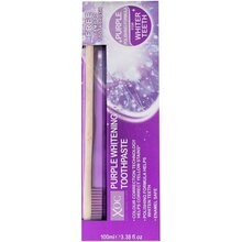 XPel Set dentifricio sbiancante viola per ligiene orale Dentifricio spazzolino in bamb donna 100ml