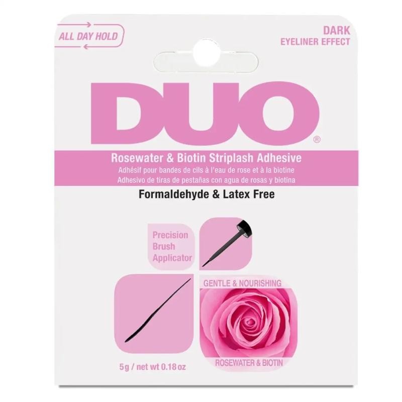 Ardell Duo Rosewater and Biotin Striplash Adhesive Adesivo scuro per ciglia finte con un pennello 5 g Donna