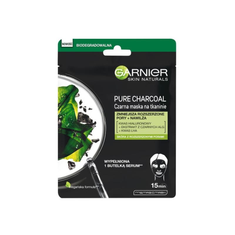 Garnier Skin Naturals Pure Charcoal Algae Face Mask Donna 1pcs