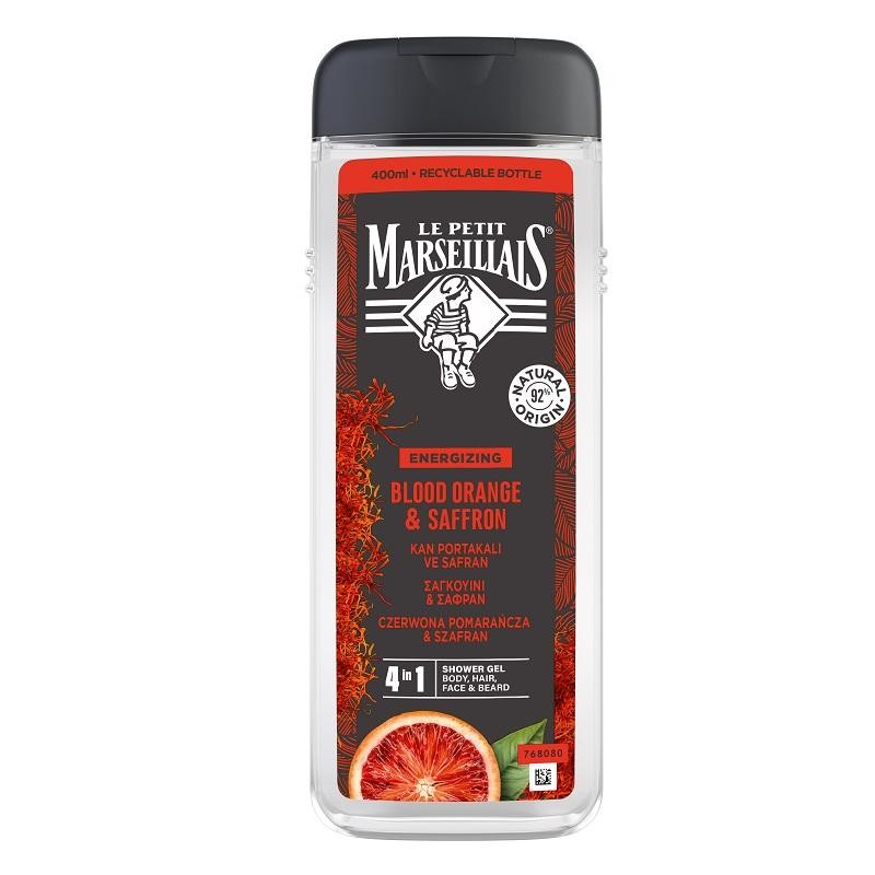 LE PETIT MARSEILLAIS Gel doccia 4in1 per uomo Arancia Rossa e Zafferano 400ml