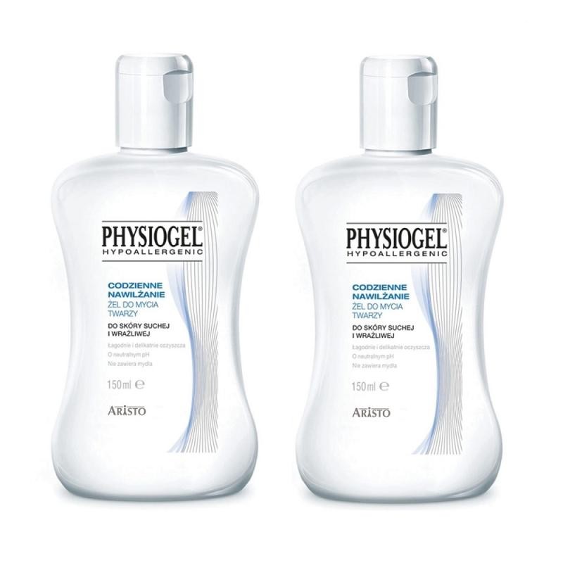 PHYSIOGEL SET Gel detergente viso Daily Moisture per pelli secche e sensibili 2x150ml