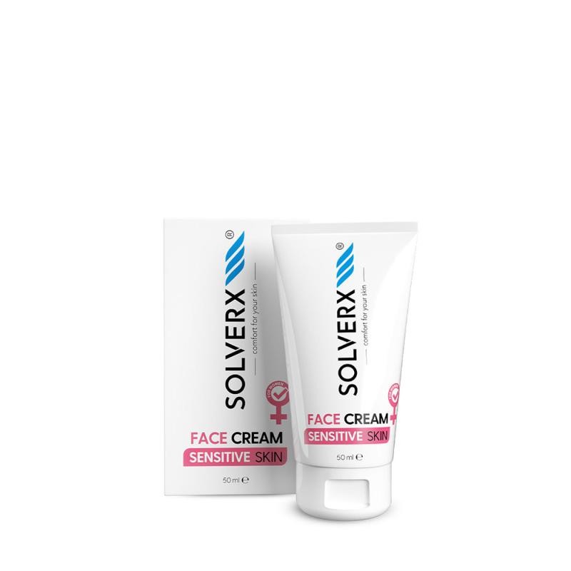 SOLVERX Crema viso pelle sensibile per donna crema per la cura del viso da donna per pelle sensibile 50ml
