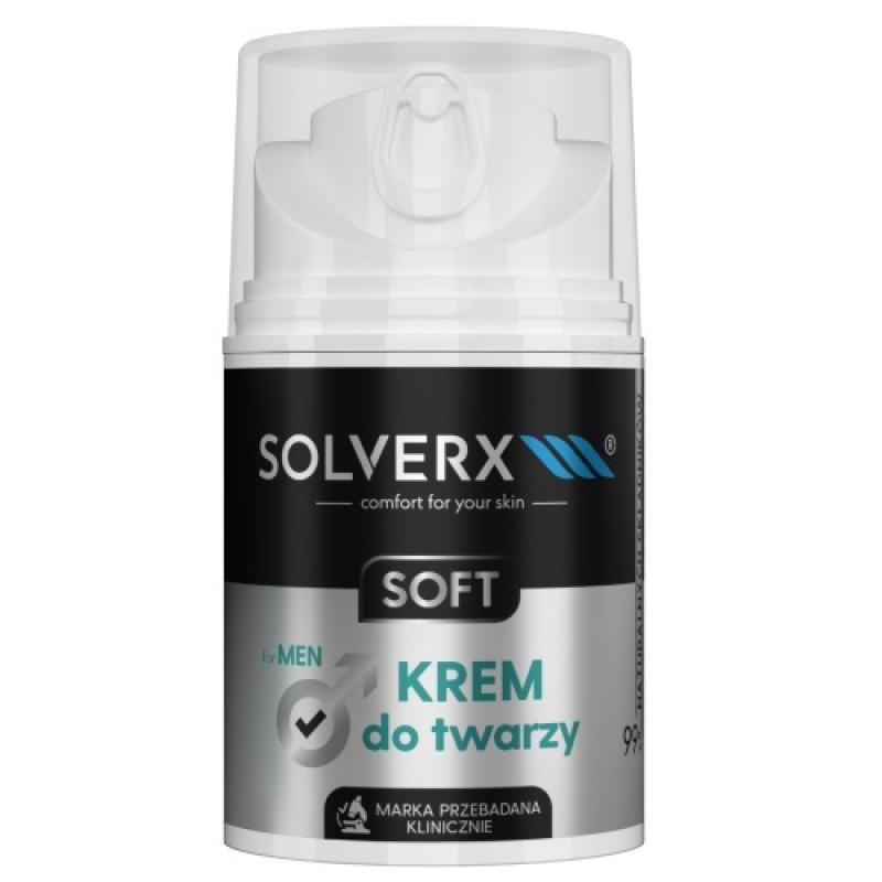 SOLVERX Crema viso morbida per uomo 50ml