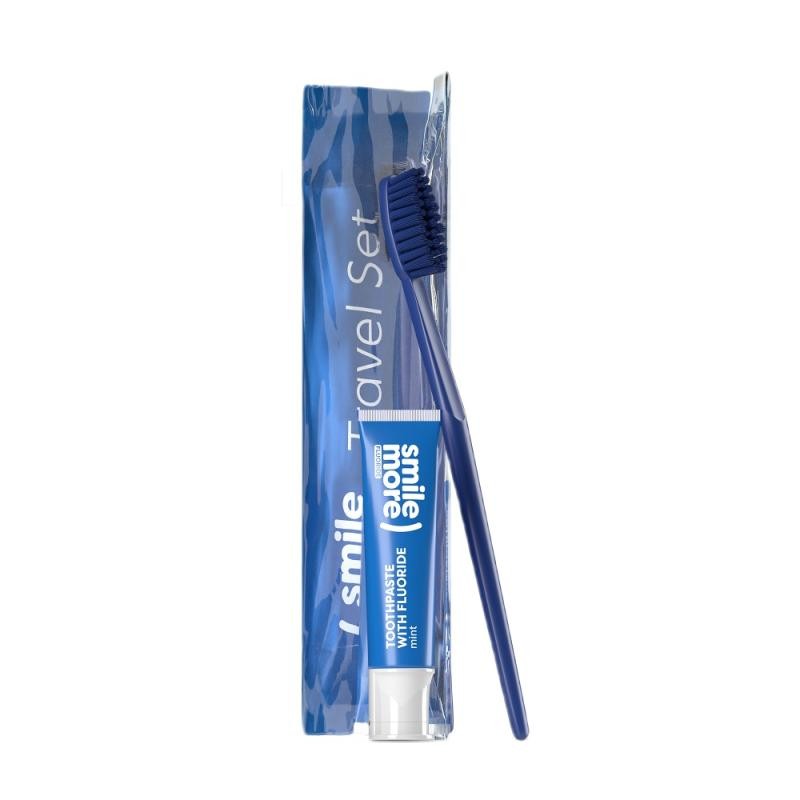 HISKIN SET Dentifricio Smile 30ml Spazzolino blu trousse
