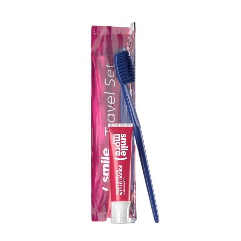 HISKIN SET Dentifricio Smile 30ml Spazzolino rosso trousse