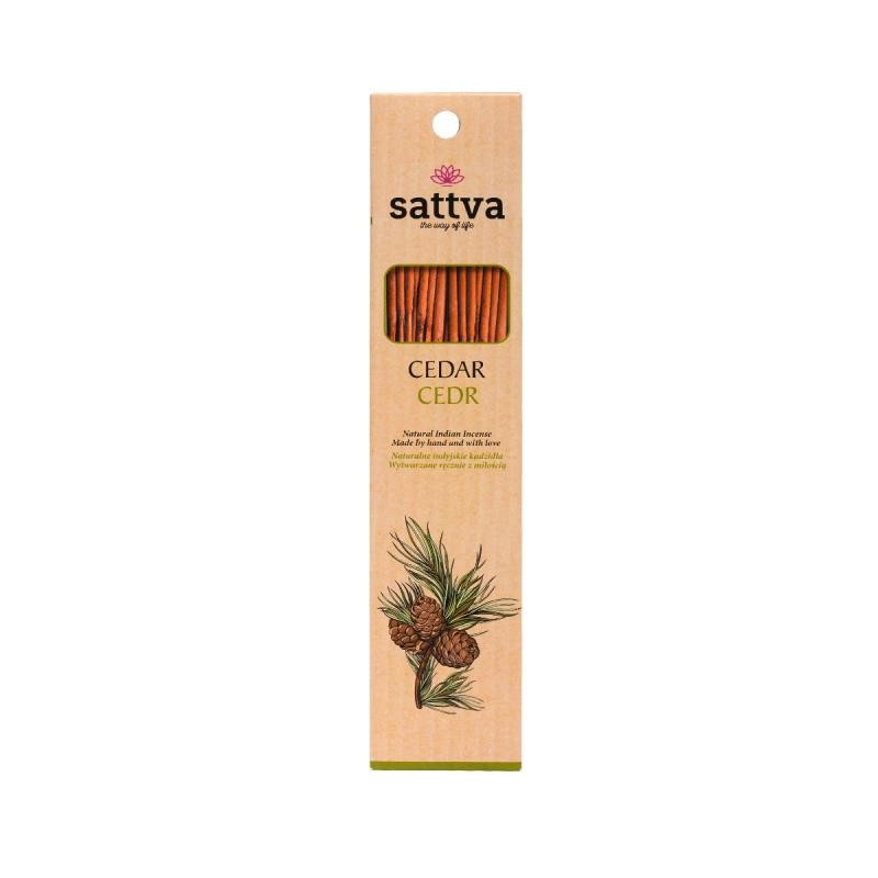 SATTVA Incenso Indiano Naturale Incenso naturale di Cedro Indiano 15 pz