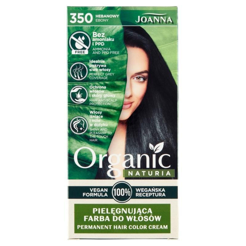 JOANNA Naturia Tintura per capelli biologica senza ammoniaca e PPD 350 Ebony Heban