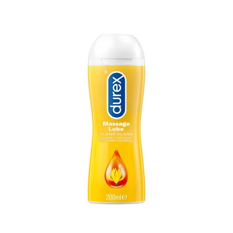 DUREX Play 2in1 Massage gel da massaggio sensuale e gel intimo idratante con seducente fiore di ylang ylang 200ml