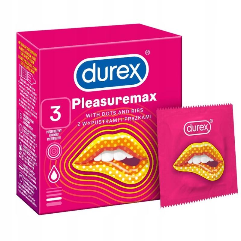 DUREX Pleasuremax Preservativi a coste con borchie 3 pz