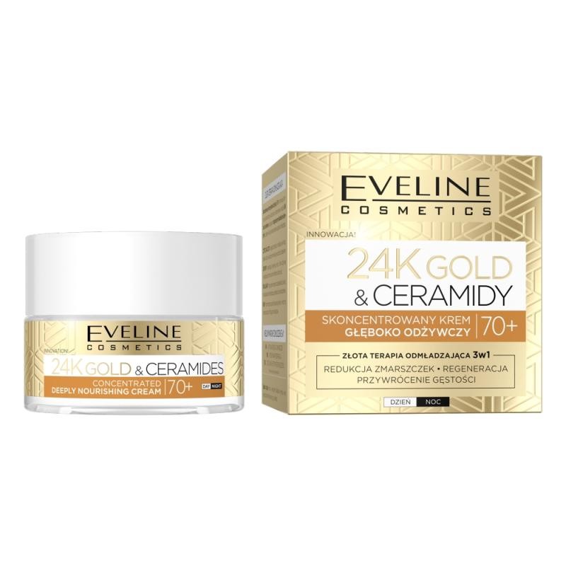 EVELINE Cosmetics 24K Gold Ceramidi crema concentrata profondamente nutriente giorno e notte 70 50ml
