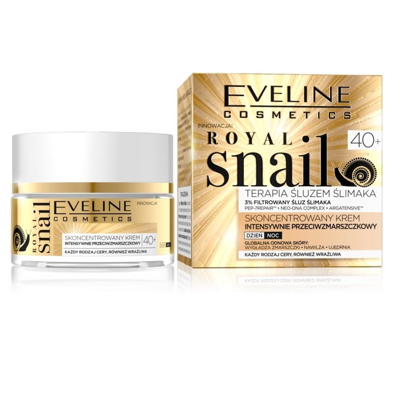 EVELINE Royal Snail 40 bava di lumaca terapia concentrata crema antirughe intensa giorno e notte 50ml