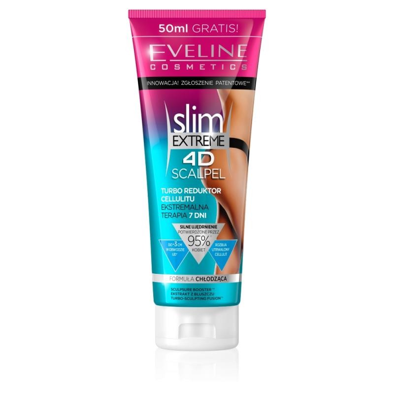 EVELINE Slim Extreme 4D Scalpel turbo riduttore anticellulite formula rinfrescante 250ml