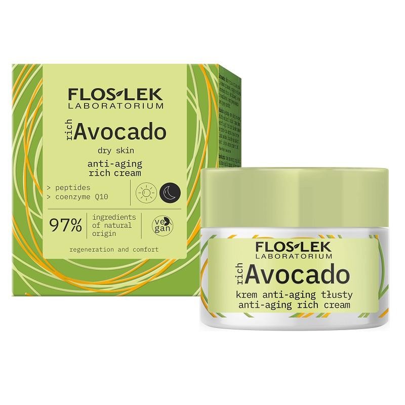 FLOSLEK Crema antirughe ricca di avocado giorno e notte 50ml