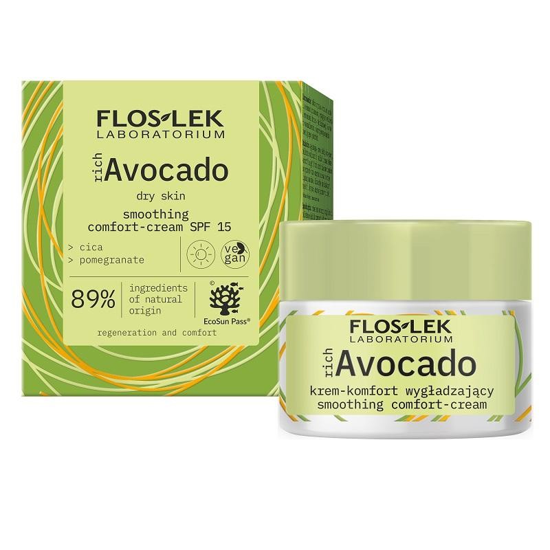 FLOSLEK Ricca crema comfort levigante allavocado per il giorno SPF15 50ml