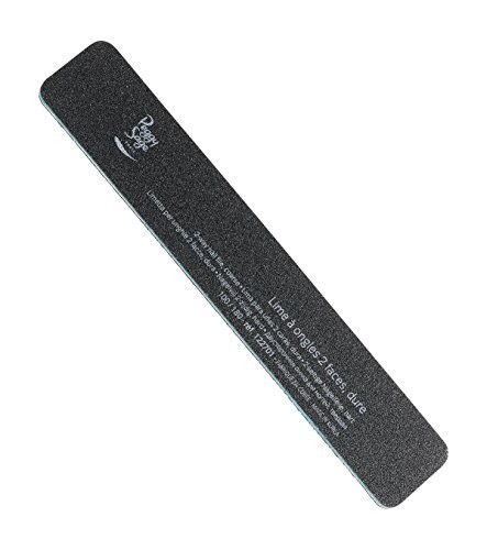 PEGGY SAGE Lima per unghie a 2 vie Lima per unghie rettangolare grossa a doppia faccia 100180 Nero
