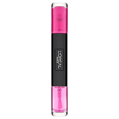 LOreal Paris Infallible Nail Polish 2In1 036 Fucshia Riots 2 x 5ml donna