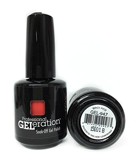 Jessica Geleration Colours SemiPermanent Nail Polish GEL947 Bindi Red 15ml donna