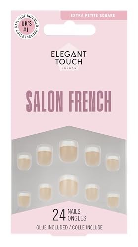 Elegant Touch FRENCH bare nails with glue square 144XS 24 u Donna