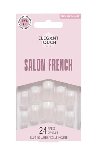 Elegant Touch FRENCH pink nails with glue square 103M 24 u Donna