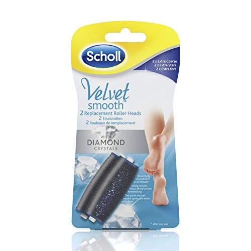 Scholl Velvet Smooth Diamond Replacement RollerHeads Extra Rough 2 pcs Spare Heads donna