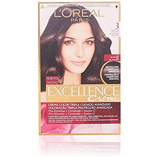 LOral Paris EXCELLENCE Creme tinte 3 castao oscuro 192 ml Unisex