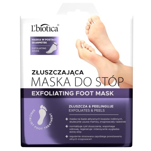 L Biotica Maschera esfoliante per i piedi Maschera per ammorbidire e idratare i piedi 10ks Donna