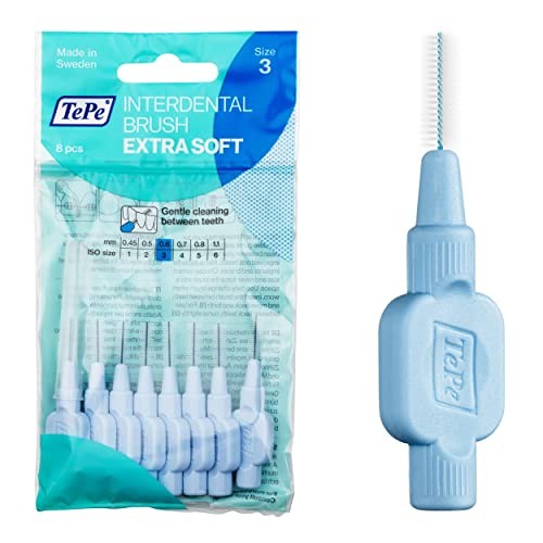 TePe Interdental Brush Extra Soft 06 mm blue 8 pcs Very fine interdental brushes donna 80ks