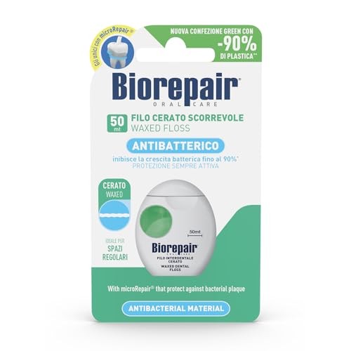 Biorepair Filo interdentale cerato antibatterico Filo interdentale cerato donna 10ks