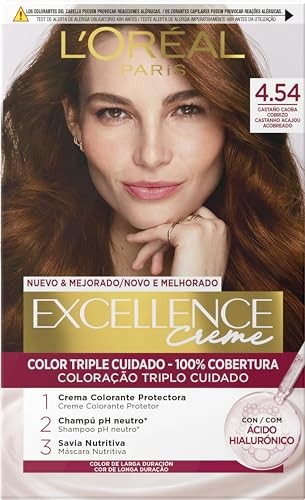 LOral Paris EXCELLENCE Creme tinte n454 castao caoba cobrizo 192ml unisex 192ml