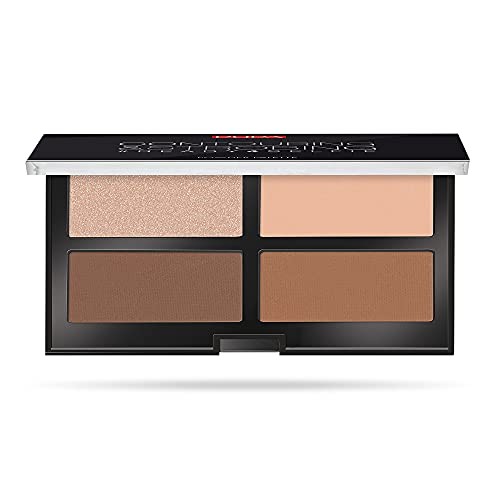 Pupa Contouring Strobing Powder Palette Strobing Ready 4 Self Contouring Strobing Powder Palette 17 5 g Dark Skin donna
