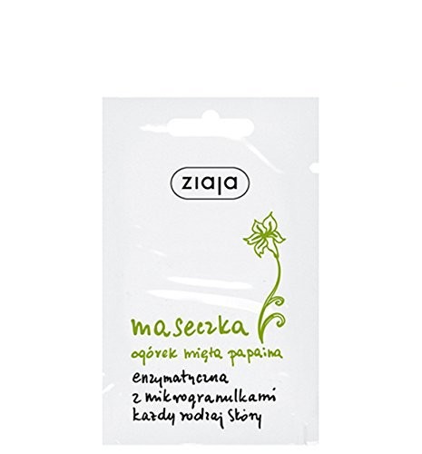 ZIAJA Maschera enzimatica con microgranuli per tutti i tipi di pelle Cetriolo Menta Papaina 7ml