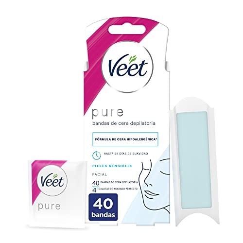 Veet PURE WAX BANDS sensitive skin facial 40 u donna 40u