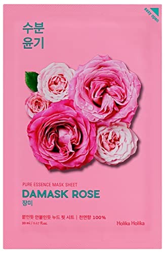 Holika Holika Damask Rose Pure Essence Mask Sheet Emollient linen mask with damask rose extract donna 20ml