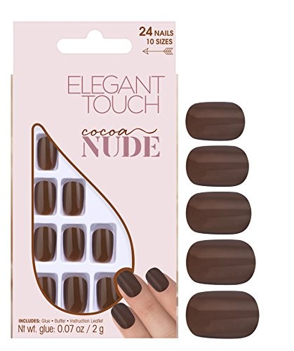 Elegant Touch Nude Squoval Artificial Nails Cocoa 24 pcs donna