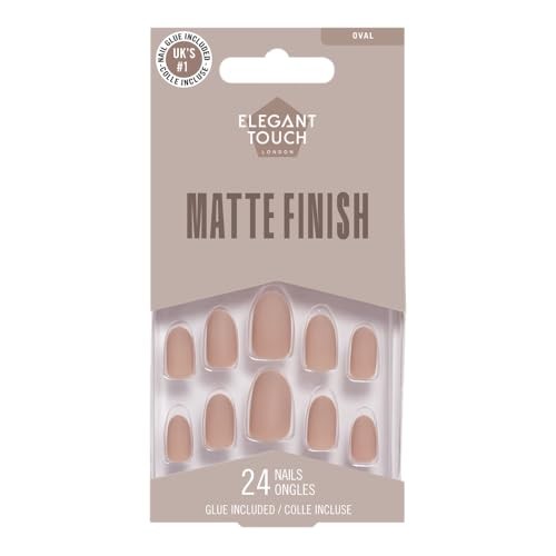 Elegant Touch POLISHED COLOUR nails with glue oval mink nude 24 u Donna